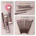 thumbnail image 2 of Travel Makeup Brush Set with Case  20 count Makeup Set, Multi-functional Essential 18 count Makeup brushes Foundation, , Blush, Eyeshadow Brushes with 2 Cushion Puffs-Coffee Brown, 2 of 6