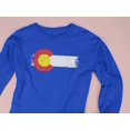 thumbnail image 5 of Old Glory Mens Born and Raised Colorado State Flag Long Sleeve Graphic T Shirt, 5 of 6