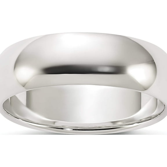 Sterling Silver 6mm Half-Round Band (Size 10) Made In United States qwh060-10