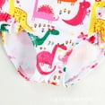 thumbnail image 6 of LNMQLPDBS Girls One Piece Swimsuits Cartoon Dinosaur Printed Ruffle Trim Fly Sleeve Bodysuit Baby Girl Swimsuit 12-18 Months Toddler Summer Beach Bathing Suits Cute Swimwear for Vacation, 6 of 6