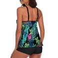 thumbnail image 4 of Flowy Tankini Bathing Suits For Women Tummy Control Swimsuits Two Piece Swimwear Tank Top With Boyshorts, 4 of 6