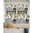 thumbnail image 2 of Boho Short Blackout Curtains 24 Inch Long Leaf Geometric Neutral Mid Century Rod Pocket Kitchen Curtains, 2 Panels Thermal Insulated Room Darkening Drapes for Bedroom, 30"W x 24"L, 2 of 5