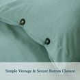thumbnail image 4 of HGmart Duvet Cover Washed Cotton Duvet Cover Set Comforter Quilt Bedding Cover, 3 Piece - 1 Duvet Cover 2 Pillow cases, Solid Button Design, Pea Green, Queen, 4 of 7