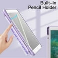 thumbnail image 4 of JETech Case for iPad 9.7-Inch (6th/5th Generation, 2018/2017) with Pencil Holder, Clear Transparent Back Shell Slim Stand Shockproof Tablet Cover, Auto Wake/Sleep (Light Purple), 4 of 7