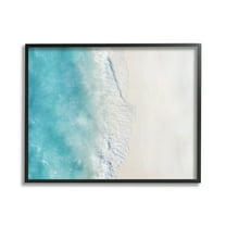 Stupell Industries Vivid Beach Aerial View Landscape Photography Black Framed Art Print Wall Art, 30 x 24