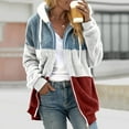 thumbnail image 6 of TQWQT Winter Fleece Coats for Women, Women Fuzzy Fleece Coat Casual Color Block Zipper Pocketed Sherpa Jacket Cardigan Outerwear Wine S, 6 of 6