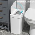 thumbnail image 3 of Cubo de basura con sensor inteligente de 15/18 l, cesto de basura silencioso, recargable para inodoro de baño FLhrweasw Nuevo, 3 of 7