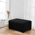 thumbnail image 3 of Enova Home Jacquard Polyester Stretch Washable Fabric Oversized Ottoman Slipcover (Black), 3 of 6