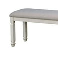 thumbnail image 3 of Fabric Upholstered Wooden Bench, White, 3 of 5