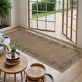 thumbnail image 4 of SUNDEREY 2'6"x8' Floral Easy Jute Kitchen Rug,Runner Rugs 2.6x8ft Hallway Easy Jute Rug,Non Slip Washable Rug,Soft Non-Slip Khaki Indoor Carpet for Entryway Laundry Bedroom,Wreath&Fleur, 4 of 9