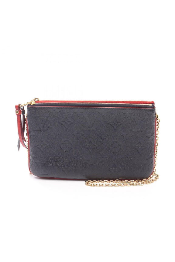 Pre-Owned Louis Vuitton Monogram Empreinte Leather Double Zip Pochette Shoulder Bag,... (Fair)