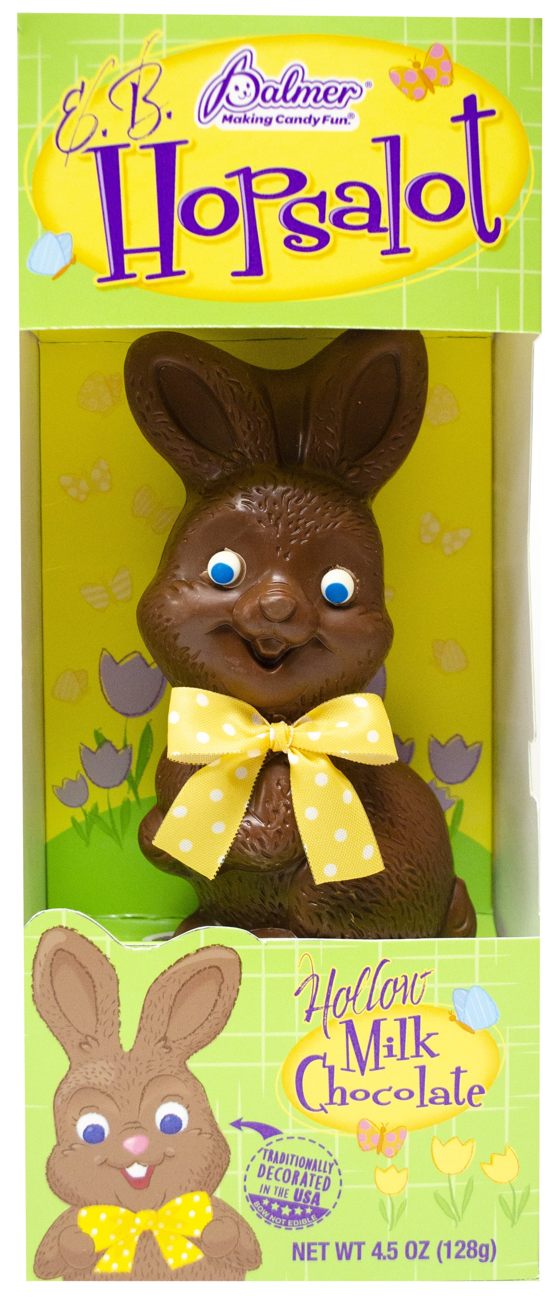 RM Palmer Hopsalot Milk Chocolate Hollow Easter Rabbit Chocolate Candy, 4.5 oz