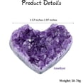 thumbnail image 2 of Amethyst Healing Stones, Heart-Shaped Crystal Rocks, Healing Amethyst Crystal,Crystal Geode Cluster,Quartz Crystals Mineral Stones,Home Decor Crystal Gifts,1.6 - 2 inch, 2 of 7