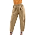 thumbnail image 1 of New Literary Retro Plus Size Cropped Harem Pants Lace Patch Women's And Linen Slacks, 1 of 6