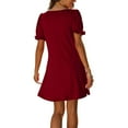 thumbnail image 7 of IROINNID Reduced Formal Dress for Women Wedding Guest Evening Night Party Dress Elegant Summer Solid Color Short Sleeve Beach Dress,Red, 7 of 7