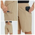 thumbnail image 3 of BALEAF Women's Long Shorts 9" Quick Dry Hiking Bermuda Cargo for curvy Lightweight knee Length Shorts w Pockets Brown Size M, 3 of 7