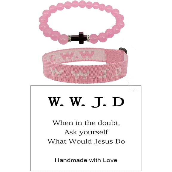 Handmade Cross Colorful Beaded WWJD Braided Rope Adjustable Friendship Couple Bracelet Lucky Protection Inspirational Religious Christian Faith Jewelry for Women Men