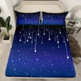 thumbnail image 2 of Feelyou Mystic Glitter Stars Twin Sheet Sets, Dreamy Starry Sky Twin Fitted Sheet, Teens Kids Child Flat Sheet, Lightweight Room Decor, 3-Piece, 2 of 7