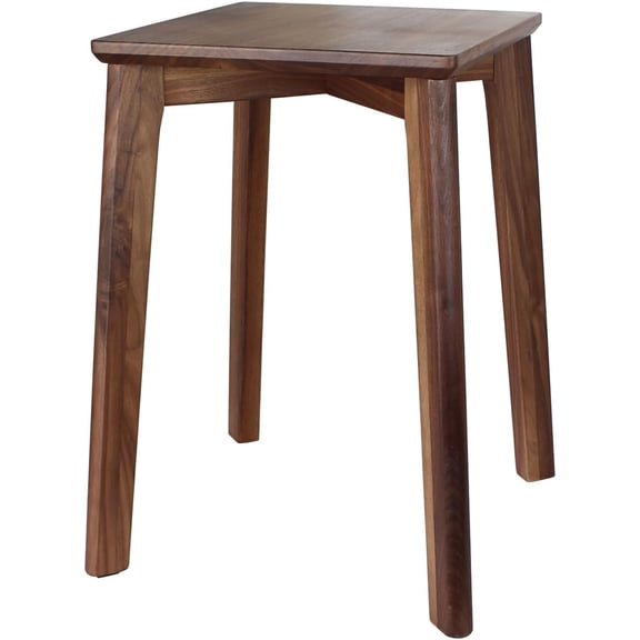 18-Inch Walnut Wood Stool, Stackable Backless Wooden Seating Solution with Square Top Anti-Slip Felt Pad for Kitchen, Rooms, Office, Studio, Garden (1)