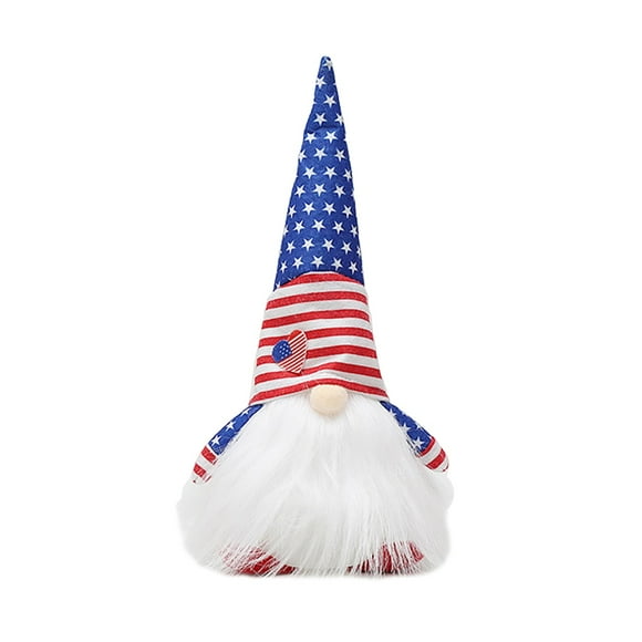 MOQIN National Day Fabric Gnome Decor Cute Patriotic Gnome Doll Elf Shelf Ornament, Patriotic Table Decor Plush Gnome Red White and Blue Ornaments for Independence Memorial Day Party