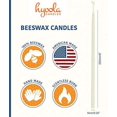 thumbnail image 2 of Hyoola 9 x 1/4 inch Handmade All Natural Beeswax Skinny Taper Candles - White Unscented 50 Pack, 2 of 5