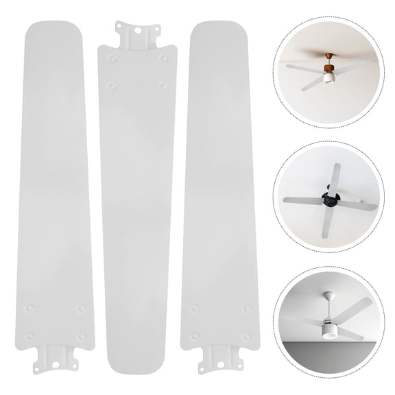 SEWCHICS 3-Piece White Ceiling Fan Blades Replacement Set for Noise Reduction in Commercial Spaces