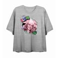 thumbnail image 4 of Wizard Of Oz Glinda
 Women's Heather Gray Crew Neck Short Sleeve Crop Tee-Medium, 4 of 5