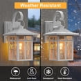 thumbnail image 2 of Maxax White Outdoor Wall Lights with Dusk to Dawn Sensor, 2-Pack Modern Porch Light Fixtures with Ripple Glass, Exterior Wall Sconces for Garage, Patio, and Entryway, 2 of 8
