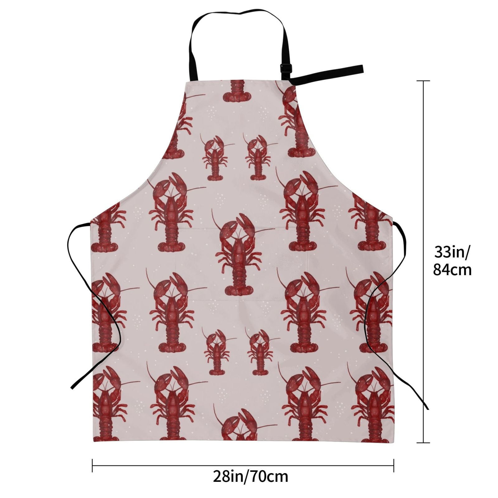 Kdxio Red Lobster With Claws Apron with Pockets Adjustable Kitchen Aprons for Men Women Waterproof Aprons for Cooking,Drawing,Crafting, Baking Household Cleaning