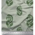 thumbnail image 1 of Soimoi Modal Satin Fabric Leaves Block Print Sewing Fabric Yard 42 Inch Wide, 1 of 1