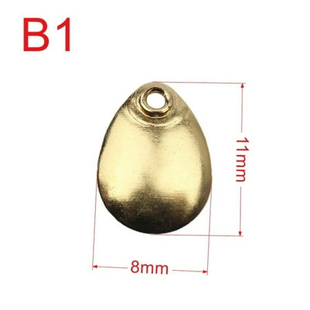 50pcs Fishing Spinner Blades Nickel Inline Attractor Lures Spoon Accessories for Trout Bass Tackle Craft Silver Gold 11x7mm 11x8mm