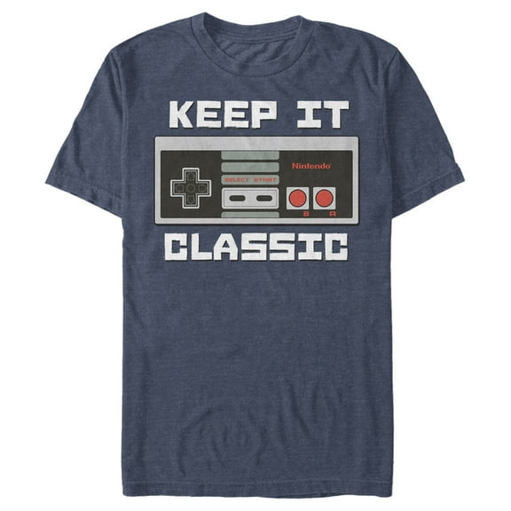 Men's Nintendo NES Classic Controller Graphic Tee Navy Blue Heather Small