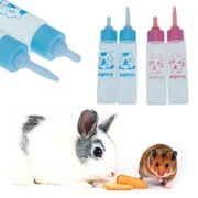 rygai 30ml Hamster Rabbit Long Nipple Feeding Milk Bottle Drinking Feeder Pets Supply,Blue Short Nipple