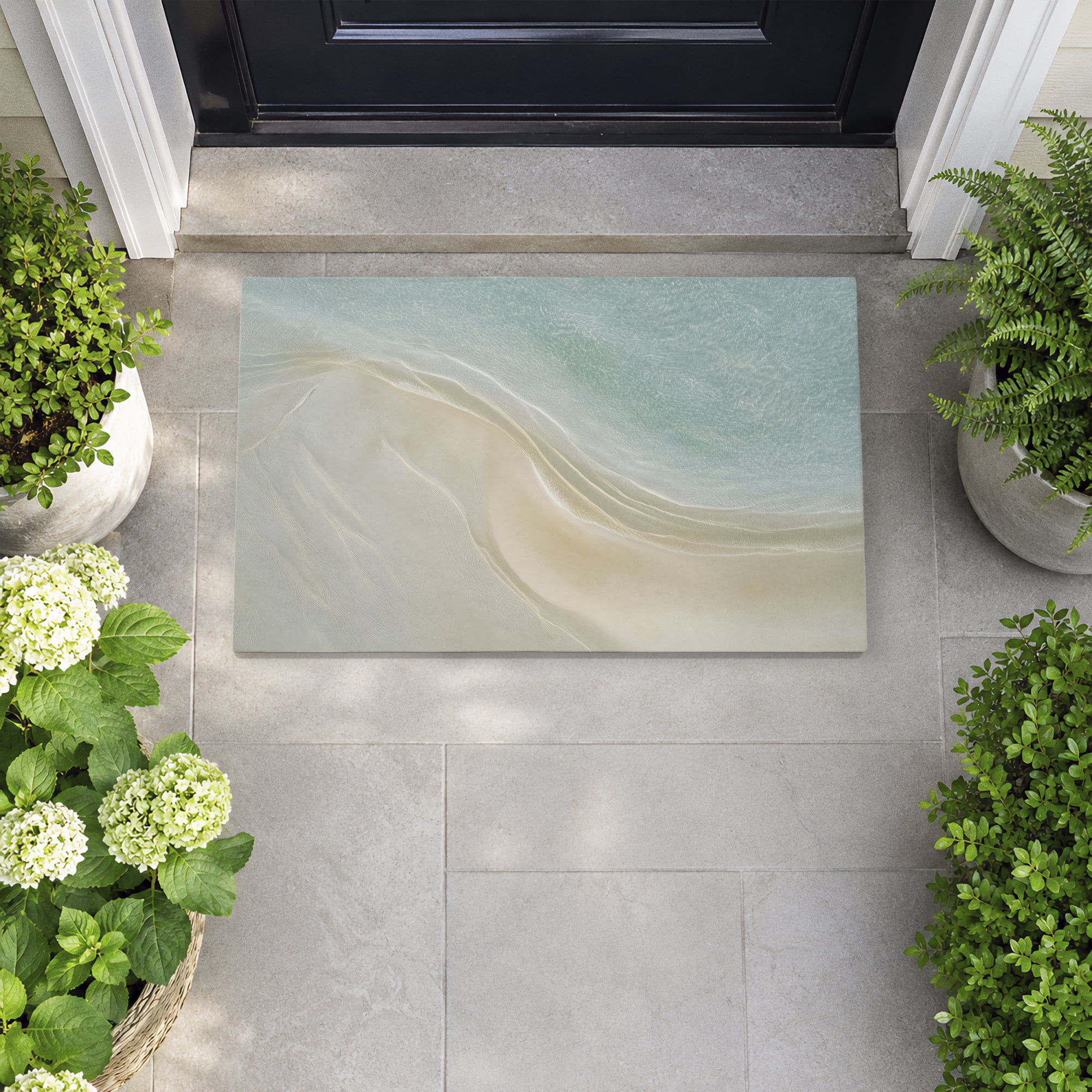 Stupell Industries Sea From Above Aqua Swirl Printed Outdoor Door Floor Mat, design by A Barefoot Stylist