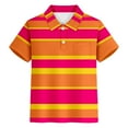 thumbnail image 4 of SGMVNU Boys Button Down Blouse Shirts T Shirt for Boys 6-7 Years Trendy Casual Short Sleeve Tops Lapel Collar Printed Classic Blouse Shirt Kids Summer Outfit(Size 7-8 Years,Stripe#2), 4 of 4