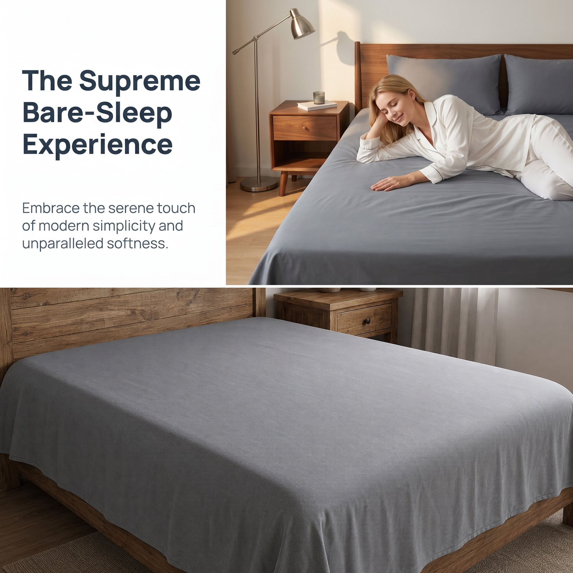 Unique Bargains Ployester Gauze Bed Breathable Flat Sheet Bedding Light Gray 63"x91"