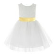 thumbnail image 2 of Ekidsbridal White Backless Lace V-Back Formal Photoshoot Dresses for Flower Girls Toddlers Dance Recital 206T 4, 2 of 3