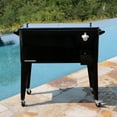 thumbnail image 3 of Permasteel 80-Qt Classic Outdoor Steel Patio Cooler on Wheels, Beverage Rolling Cart, Black, 3 of 10