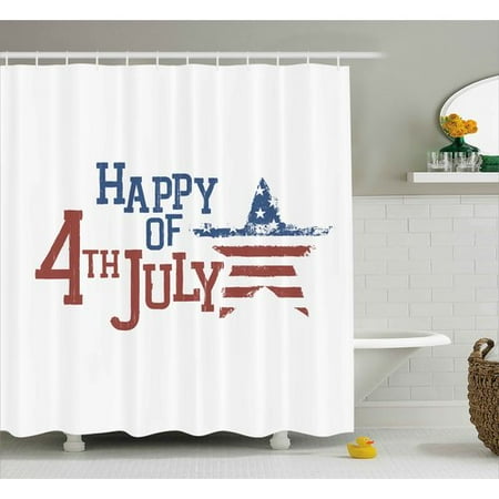 - The Holiday Aisle 4th of July Patchwork Style American Stars and Stripes Cute Kids Baby Pride Pattern Shower Curtain