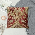 thumbnail image 2 of Creowell  Supersoft Throw Pillow Covers Cases for Couch Sofa Home Decor Vintage Damask Fabric Floral Design  Deep Red, 2 of 5