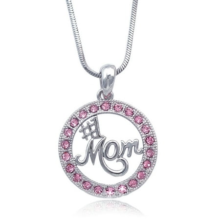 cocojewelry Number One MOM Circle of Love Pendant Necklace Mother's Day Gift
