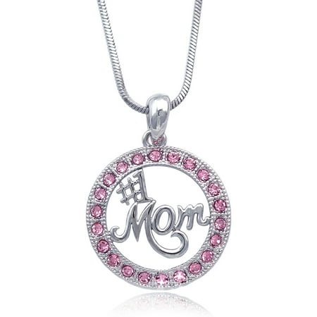 - cocojewelry Number One MOM Circle of Love Pendant Necklace Mother's Day Gift