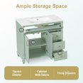 thumbnail image 6 of Euroco 36" Bathroom Vanity with Sink, Green Solid Wood Bathroom Cabinet with Flip Drawer, 3 Drawers & 2 Doors, Elegant Design with Golden Metal Handles, Modern MDF Vanity, 6 of 9