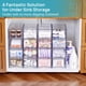 thumbnail image 4 of Paquete de 4 organizadores de maquillaje apilables,contenedores de plástico transparente para cambiador, baño, cocina o lavandería, debajo del fregadero, gabinetes de medicina, despensa, 4 of 7