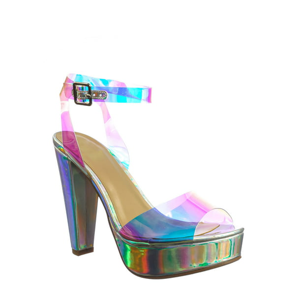 My Delicious Shoes - Gone Clear Lucite Heel Sandal - Womens Transparent ...