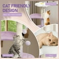 thumbnail image 6 of IVV Stylish 31.5" Cat Tree in Purple, Multi-Level Activity Tower with Sisal Scratching Posts, Enclosed Condo, Curved Perch and Flower-Shaped Top Bed, 6 of 9