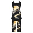 thumbnail image 5 of Tnhcen Halloween Women's Pajama Set Sleeveless Round Neck Tank Top & Capri Pants 2-Piece Loungewear Soft Stretch Sleepwear S-2XL, 5 of 6