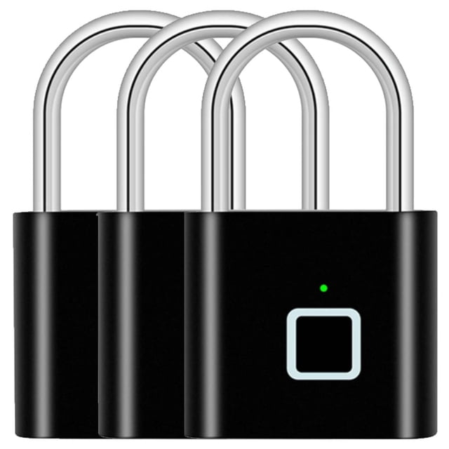 Candados Digitales con APP AppLock VentDepot 3 Pzas Biométrico USB Negro