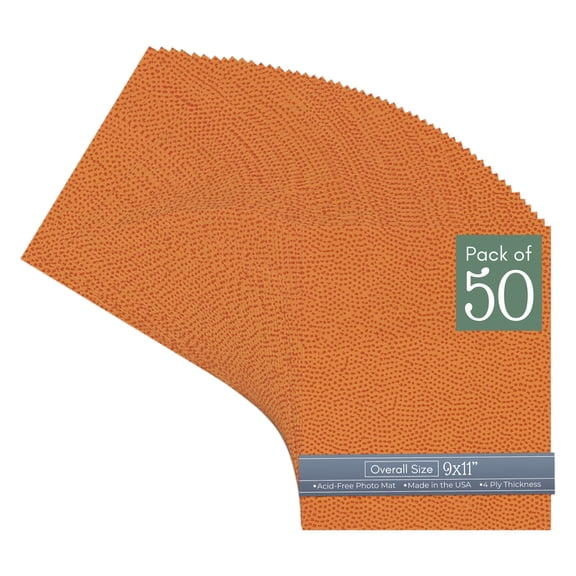 Basketball Texture 9x11 Uncut Art Mat Board - No Opening - 50 Mats