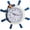 Blue, variant on Wall Clock Hanging Timepiece, Household Decor Clock, Vintage Nautical Pattern to Upgrade Interior Style, Mediterranean Stylish Ornament for Indoor Wall Use